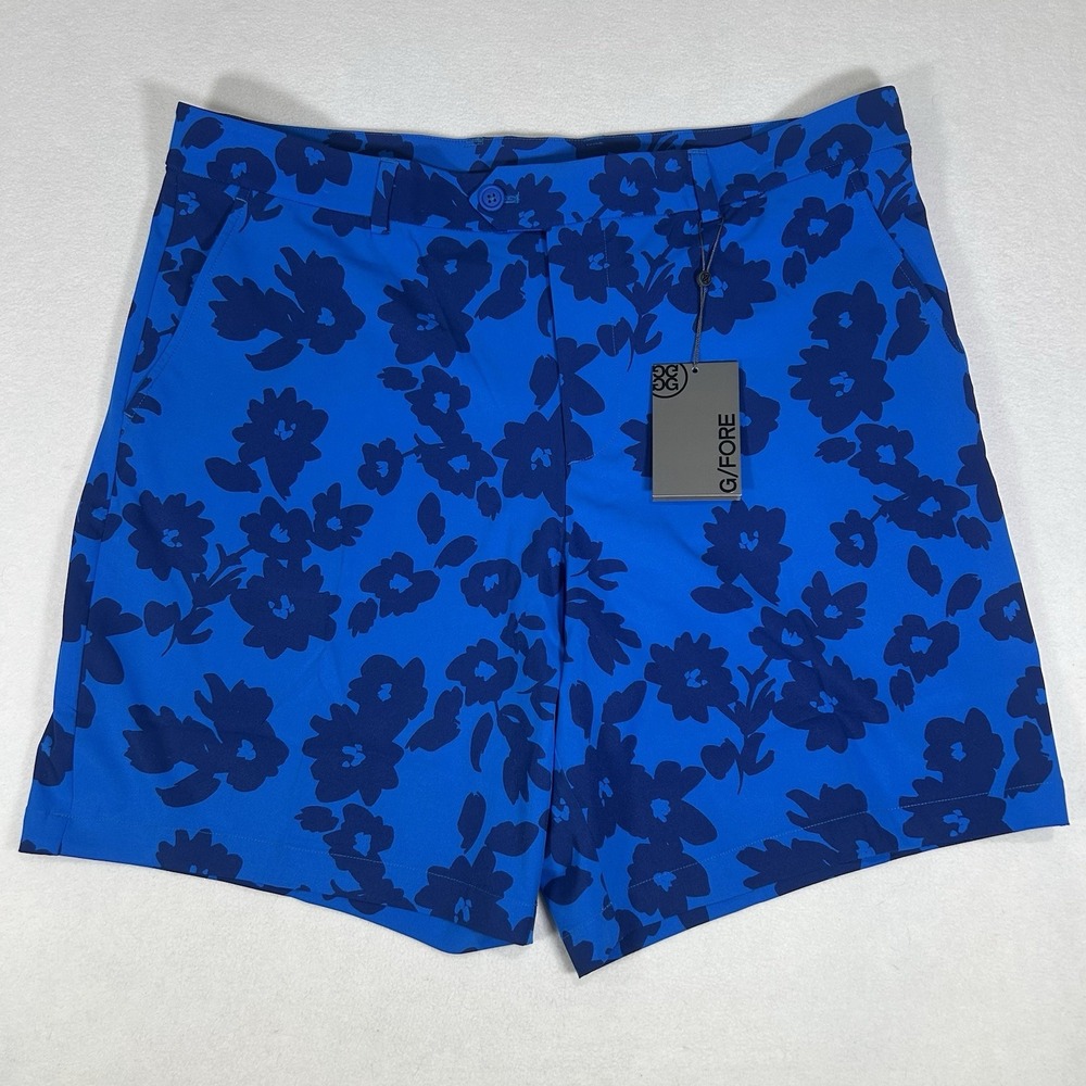 NWT G/FORE‎ Men's Golf Performance Maverick Shorts Blue Floral Size 38